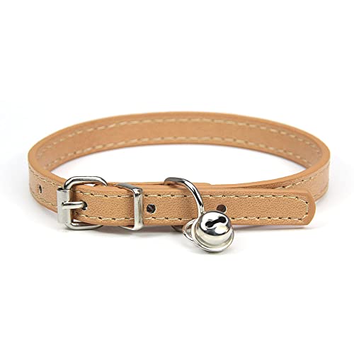 Lederleine Haustier Hundehalsband Sweet Cats Supplies Hundehalsbänder Rosa Hundehalsband Halsband Hundezubehör (Color : Khaki, Size : 1.0cmx25cm) von RAAMKA