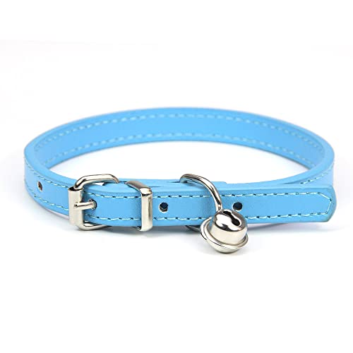 Lederleine Haustier Hundehalsband Sweet Cats Supplies Hundehalsbänder Rosa Hundehalsband Halsband Hundezubehör (Color : Light Blue, Size : 1.0cmx25cm) von RAAMKA