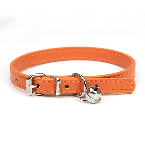 Lederleine Haustier Hundehalsband Sweet Cats Supplies Hundehalsbänder Rosa Hundehalsband Halsband Hundezubehör (Color : Orange, Size : 1.0cmx30cm) von RAAMKA