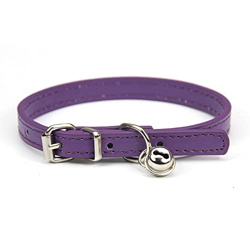 Lederleine Haustier Hundehalsband Sweet Cats Supplies Hundehalsbänder Rosa Hundehalsband Halsband Hundezubehör (Color : Purple, Size : 1.3cmx30cm) von RAAMKA