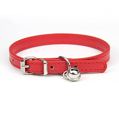 Lederleine Haustier Hundehalsband Sweet Cats Supplies Hundehalsbänder Rosa Hundehalsband Halsband Hundezubehör (Color : Red, Size : 1.0cmx25cm) von RAAMKA