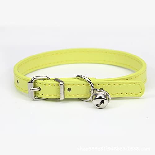 Lederleine Haustier Hundehalsband Sweet Cats Supplies Hundehalsbänder Rosa Hundehalsband Halsband Hundezubehör (Color : Yellow, Size : 1.0cmx25cm) von RAAMKA