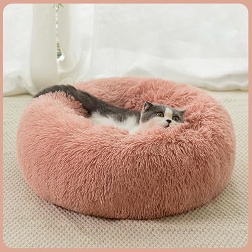 1Pcs Runde Katze Bett Hunde Bett Haus Zwinger Haustier Matten Weiche Lange Plüsch Matte Haustier Warme Korb Kissen Katzen Haus Sofa Maschine Waschen Zwinger von RAEF