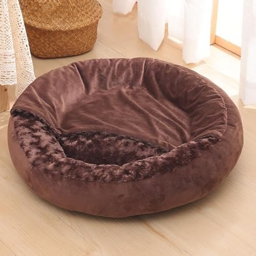 RAEF 1 Stück kleines Hundebett, Katzenbett mit Kapuzendecke, gemütliches Kuscheltier, orthopädisches Welpen-Haustierbett, Donut, runder Hundebau, Katzenhöhle, rutschfeste Unterseite von RAEF