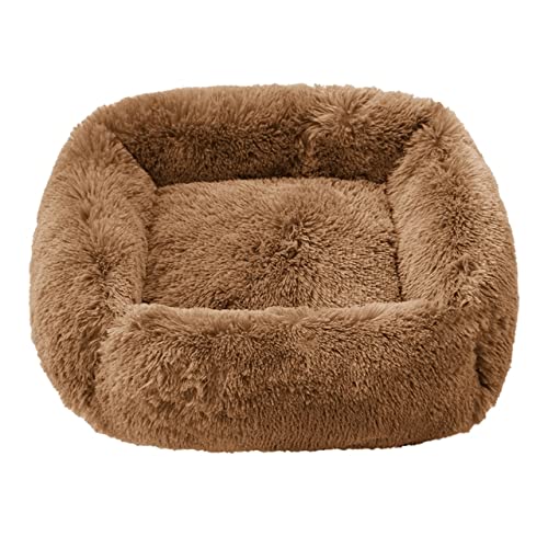 RAEF Quadratisches großes Hundebett, Flauschiges Katzenbett, langes Plüsch-Haustiersofa, Matte, Hundehaus, Zwinger, Winter, Warmer Schlaf, Haustierbedarf, beruhigendes Kissen von RAEF