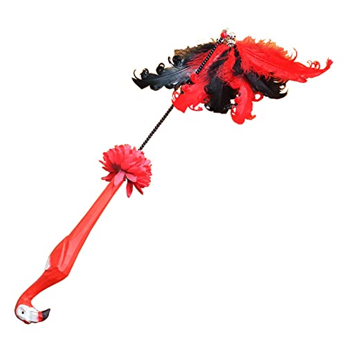 Cat Zauberstab Auffälliges Blumenornament 2 Farben Cat Jagen Teaser Rod Cat Interactive Stick for Zuhause – Rot/501 (Color : Red) von RAHYMA