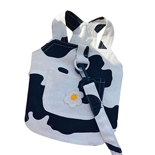 Hundewestengeschirr – Hunde- und Katzengeschirr, Leine-Set, Frühling und Herbst, Reine Baumwolle, Jeansweste, Traktionskleidung for kleine Katzen und Hunde, Weiß M/406 (Color : White, Size : L) von RAHYMA