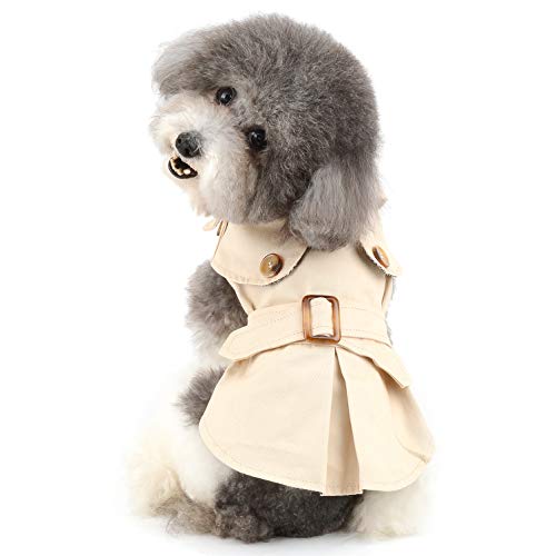 Kleiner Hundemantel for Jungen Mädchen Welpenkleidung Warme Haustierjacke Weste Outfit Britischer Pullover Hündchen Sweatshirt Herbst Outdoor Bekleidung for Chihuahua Yorkshire Terrier Khaki XL/115 ( von RAHYMA