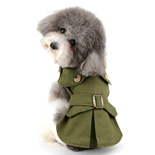 Kleiner Hundemantel for Jungen Mädchen Welpenkleidung Warme Haustierjacke Weste Outfit Britischer Pullover Hündchen Sweatshirt Herbst Outdoor Bekleidung for Chihuahua Yorkshire Terrier Khaki XL/115 ( von RAHYMA