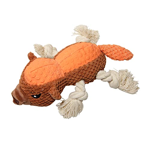 Quietschspielzeug for Hunde/Tough Puppy Chew Toys/Kuscheltiere Hundeplüschtier/Süße Tiere Spielzeug for kleine mittelgroße Rassen Orange/301 (Color : Brown) von RAHYMA