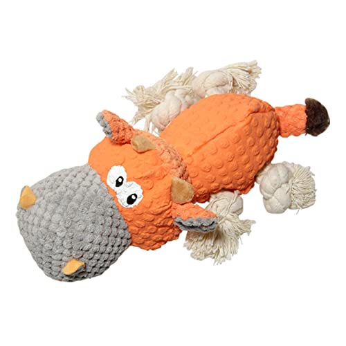 Quietschspielzeug for Hunde/Tough Puppy Chew Toys/Kuscheltiere Hundeplüschtier/Süße Tiere Spielzeug for kleine mittelgroße Rassen Orange/301 (Color : Orange) von RAHYMA