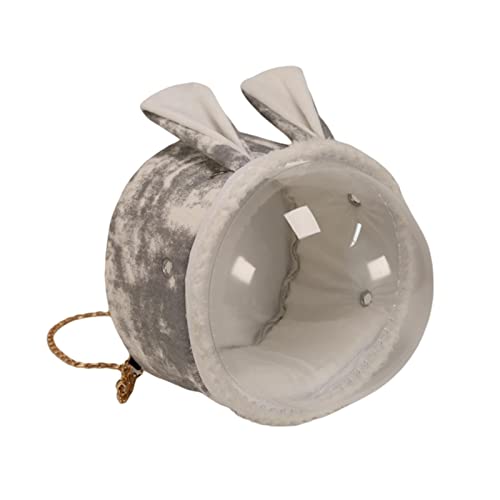 RAHYMA Hamster-Tragetasche, mehrere Taschen, Tie-Dye-Segeltuch, Haustier-Meerschweinchen-Reiserucksack, tragbare Metallkette, Kleintier-Tragetasche, Blau-1 L/93 (Color : Grey-1, Size : L) von RAHYMA