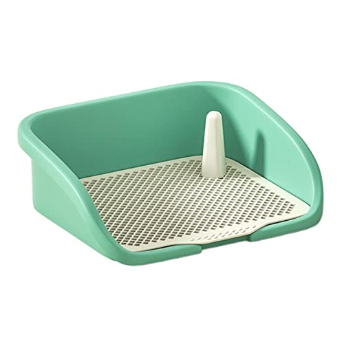 RAHYMA Haustier-Trainingstoilettentablett, Pee Pad, Töpfchentrainer, Welpentoilette, Wiederverwendbare Hundetoilette mit Harnsäule, Hundetoilette, Blau, S/345 (Color : Green, Size : L) von RAHYMA