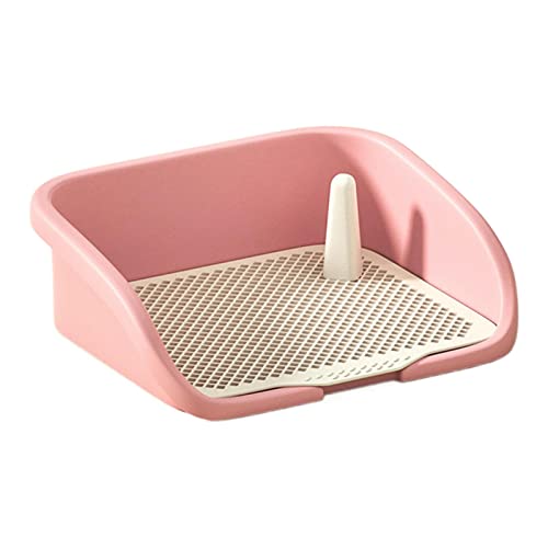 RAHYMA Haustier-Trainingstoilettentablett, Pee Pad, Töpfchentrainer, Welpentoilette, Wiederverwendbare Hundetoilette mit Harnsäule, Hundetoilette, Blau, S/345 (Color : Pink, Size : S) von RAHYMA