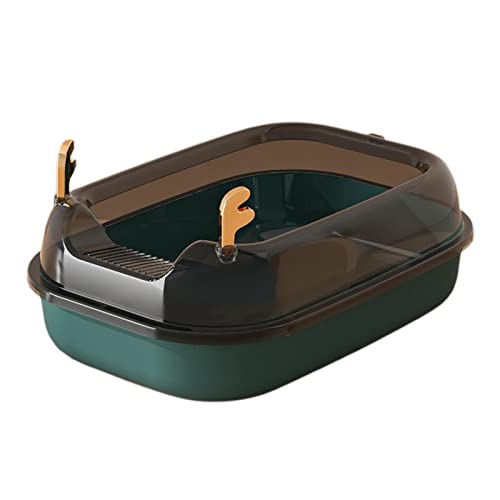 RAHYMA Katzentoilette, leicht zu reinigen, Sandkasten for Kätzchen, spritzwassergeschützt, hochseitige Haustiertoilette for kleine Katzen, Grün/530 (Color : Green) von RAHYMA