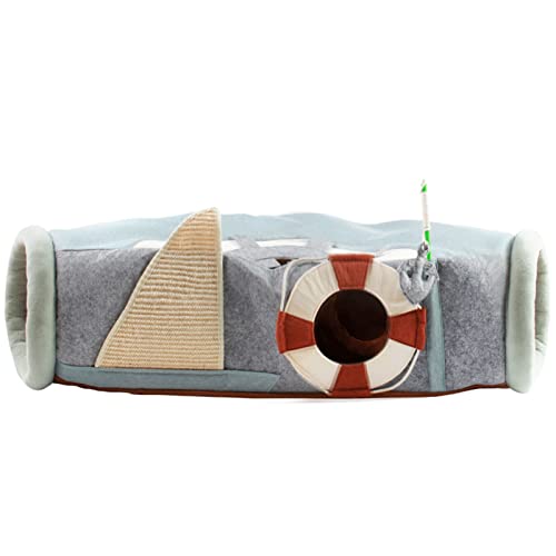 RAHYMA Katzentunnel Super weicher, verschleißfester Plüsch, Katze, Hase, Kätzchen, Tunnel, Katze, interaktives Spielzeug for Zuhause – grau/500 (Color : Grey) von RAHYMA