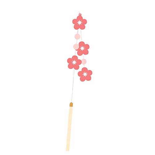 RAHYMA Natürlicher Stil, handgefertigter Katzen-Zauberstab aus Filz, schöne Pflaumenblüten-Katze, interaktiver Stick for Zuhause – Pink/499 (Color : Pink) von RAHYMA