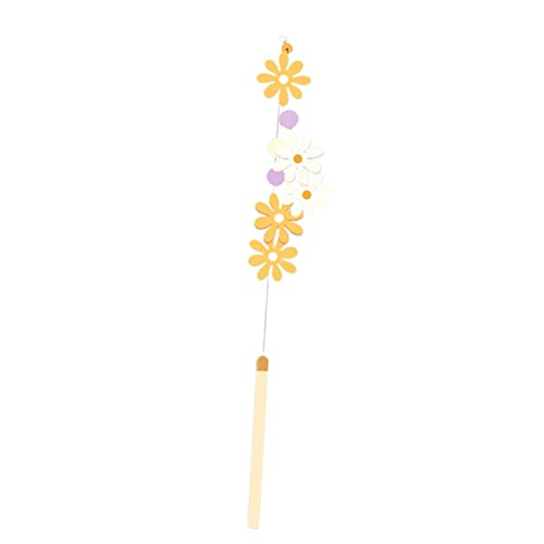 RAHYMA Natürlicher Stil, handgefertigter Katzen-Zauberstab aus Filz, schöne Pflaumenblüten-Katze, interaktiver Stick for Zuhause – Pink/499 (Color : Yellow) von RAHYMA