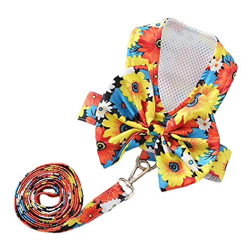 RAHYMA Pet Leash Set Mesh Design Dress-Up Gute Duktilität Bowknot Cute Dog Dress Puppy Mesh Geschirr for kleine mittelgroße Hunde Katzen Rot M/446 (Color : Orange, Size : Medium) von RAHYMA