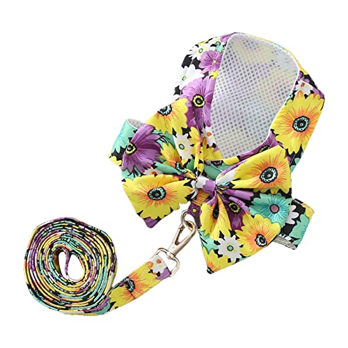 RAHYMA Pet Leash Set Mesh Design Dress-Up Gute Duktilität Bowknot Cute Dog Dress Puppy Mesh Geschirr for kleine mittelgroße Hunde Katzen Rot M/446 (Color : Purple, Size : Medium) von RAHYMA