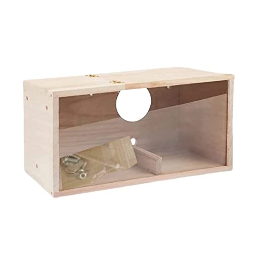 RAHYMA Sittich-Nistkasten, transparentes Design Vogelnest-Zuchtbox, natürliches Holz-Vogel-Zuchtbox-Haus for Vogelkäfig-Garten S/72 (Color : L) von RAHYMA