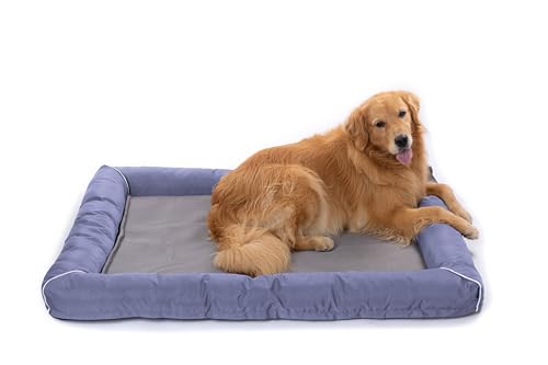 RAIKOU Hundebett Hundesofa Katzenbett Tierbette Bezug abnehmbar und waschbar Boden wasserabweisend Abti Rutsch (100 * 80cm, Lila) von RAIKOU