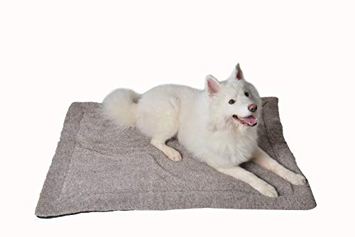 RAIKOU Hundedecke Katzendecke Haustier-Decke mit Plüsch Kissen Fleece-Decke/Tier Schlafdeck Hundebett Haustierbett, waschbar und rutschfest（Braun Melange,60x40cm von RAIKOU