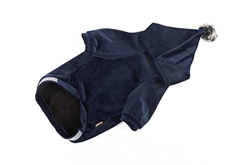 RAIKOU Hundemantel Hund Hoodies Kleidung Coat Pullover Hund Recovery Suit Haustierkleidung Schutz Hundewarmweste mit Reflexstreifen(L,Nachtblau) von RAIKOU