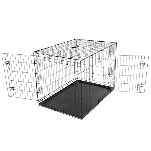 Rampart Signature Series Hundebox mit Trennwand, Doppeltüren, Doppelverriegelungstüren und herausnehmbarer Kunststoffbox, 91,4 cm, ideal für Haustiere mit einem Gewicht von bis zu 31,8 kg von RAMPART