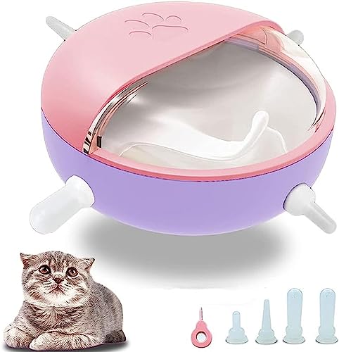 Futternapf Für Welpen Und Katzen, Selbstfütterndes Gerät, Wiederverwendbare Brustwarzen, 4 Brustwarzen, Welpen-Milchfutterspender, 180 Ml (Color : Pink) von RAMSER