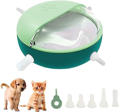 Welpen-Nippel-Futterspender, Mehrmund-Haustier-Silikon-Bionic-Milchnapf, Gerät Zur Langsamen Selbstfütterung Von Neugeborenenmilch Für Kleine Hunde Und Katzen (Color : Green) von RAMSER