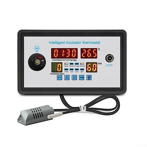 Eier-Inkubator-Regler, 12 V Intelligentes Inkubator-Thermostat 110 ℃ Automatische Intelligente Temperatur-Feuchtigkeitskontrolle Thermostat ZFX-W9002 für Aquarium, Terrarium, Huhn von RANRAO