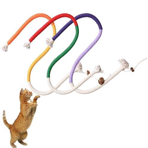 3er-Satz Spielzeug Beißseil,Katzenspielzeug Beißseil,Interaktives Beißseil,Beißspielzeug für Katzen zum Stressabbau und zur Zahnreinigung,Katzenzahnseil aus Baumwolle für zusätzlichen Katzenspaß von RANYAKE