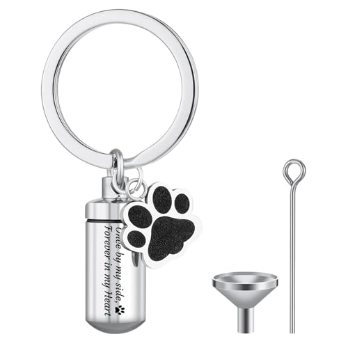 Mini Urne für Hunde,Asche Urne Flasche Hundekralle Anhänger aus Edelstahl,Asche Gedenkurne Schlüsselanhänger,Geeignet als Haustier Souvenirs und Zubehör von RANYAKE