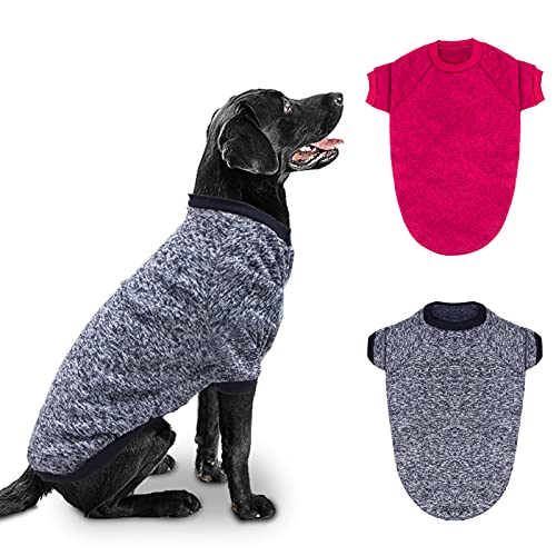 RANYPET 2 Packungen Große Hundepullover für Winter Hund Klassische Strickwaren Pullover Weiche Verdickung Warme Hundekleidung für Mittlere Große Hunde 5XL von RANYPET