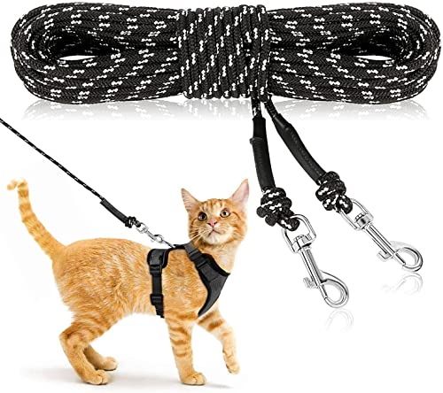 RANYPET Reflektierende Lange Leine für Katzen 15M/50FT Entfliehungssichere Laufleine Hof Lange Leine Langlebige Sichere Verlängerungsleine für Kätzchen, Welpen, Kaninchen und Kleintiere von RANYPET