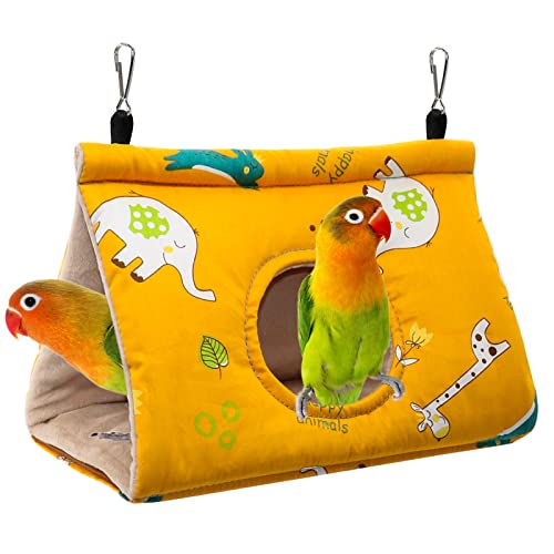 RANYPET Winter Warm Vogelnest Haus - Hängematte Samt Schuppen Hütte Käfig Plüsch Flauschige Vögel Versteck Schlafbett Fuzzy für Papagei Sittich Nymphensittiche Wellensittiche Lovebird Klein von RANYPET