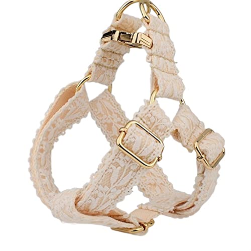 RARIDA Haustier Brustgeschirre Pet Wedding White Lace Pet Supplies Hund Small Medium Large DogsCocker Spaniel Lace Harness (Color : Dog harness(Gold), Size : XL) von RARIDA