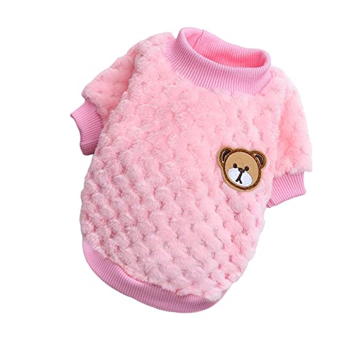 RARIDA Haustierpullover Haustier Hund Weste Winter Warme Hundekleidung for kleine Hunde Plüsch Welpen Katze Mantel Yorkies Chihuahua Shih Tzu Mops Outfits (Color : Rosa, Size : M) von RARIDA