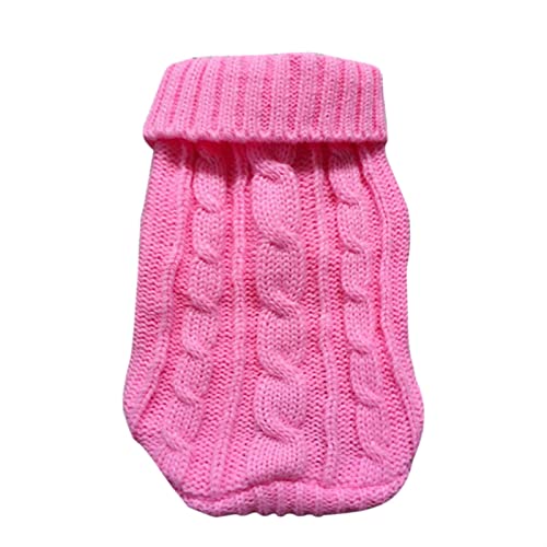 RARIDA Haustierpullover Haustier-Hundepullover Winter-Haustierkleidung for kleine Hunde Warmer Pullover Mantel Outfit for Katzen Kleidung Weiche Hunde-T-Shirt-Jacke (Color : Rosa, Size : L) von RARIDA