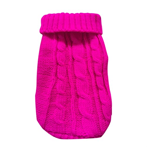 RARIDA Haustierpullover Haustier-Hundepullover Winter-Haustierkleidung for kleine Hunde Warmer Pullover Mantel Outfit for Katzen Kleidung Weiche Hunde-T-Shirt-Jacke (Color : Rose Red, Size : XL) von RARIDA