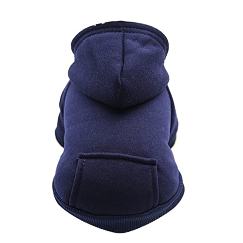 RARIDA Haustierpullover Hund Kleidung for kleine Hunde Kleidung Warme Kleidung for Hunde Mantel Welpen Outfit Haustier Kleidung for große Hund Hoodies Chihuahua (Color : Blue, Size : L) von RARIDA