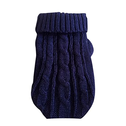 RARIDA Haustierpullover Hund Winterkleidung gestrickte Haustierkleidung for kleine mittelgroße Hunde Chihuahua Welpen Pullover Hund Pullover (Color : Blue, Size : 3XL(16) 6-9KG) von RARIDA