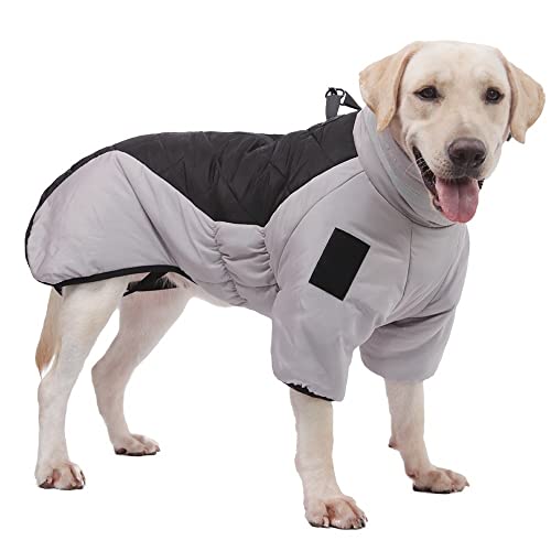 RARIDA Hundebekleidung Winter Warme Baumwolljacke Mantel for Kleine Hunde Mittelgroße Hunde Umhänge Im Stil Von Hunden Gepolsterter Mantel Reflektierende Hundebekleidung (Color : Black, Size : XL) von RARIDA