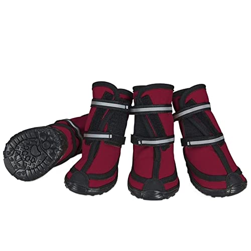 RARIDA Hundestiefel Hundeschuhe 4 Stück wasserdichte Hundestiefel Winter-Haustierschuhe, Outdoor-Haustier-Schneeschuhe mit reflektierenden Riemen, Pfotenschutz for kaltes Wetter von RARIDA