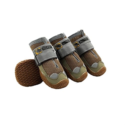 RARIDA Hundestiefel Hundeschuhe Bequeme, atmungsaktive Schuhe for Hunde, reflektierende, verstellbare Riemen, rutschfeste Welpen-Haustierstiefel for mittelgroße Hunde von RARIDA