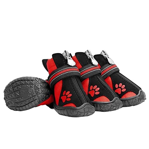 RARIDA Hundestiefel Hundeschuhe Hundeschuhe Bequeme Reflektierende Anti-Rutsch-Haustierstiefel Pfotenschutz Atmungsaktive Welpenschuhe for Gehen (Color : A, Size : 4XL) von RARIDA