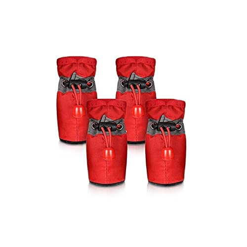 RARIDA Hundestiefel Hundeschuhe ` Warme Fleece-Hundeschuhe, gemütliche, wasserdichte, rutschfeste, verstellbare Haustierstiefel, atmungsaktive, reflektierende Welpenpfotenschutz-Booties von RARIDA