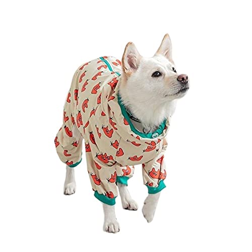 RARIDA Pet Dog Raincoat Hund Regenmantel Kleidung Welpen Casual Cat Regenmantel Wasserdichte Jacke Outdoor Regenbekleidung Kapuze Bekleidung Overall Heimtierbedarf (Color : Weiß, Size : L) von RARIDA