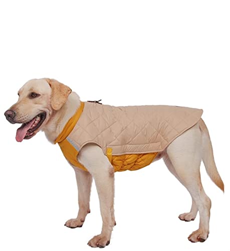 RARIDA Winter-Hundekleidung Verdickte Welpenkleidung Reflektierende Hundebaumwollmantel-Haustierkleidung (Color : GELB, Size : L) von RARIDA